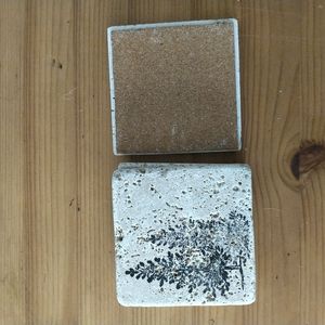 Set of 4 stone coasters trees